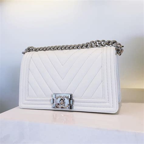 chanel boy bag white gold|boy chanel bag price.